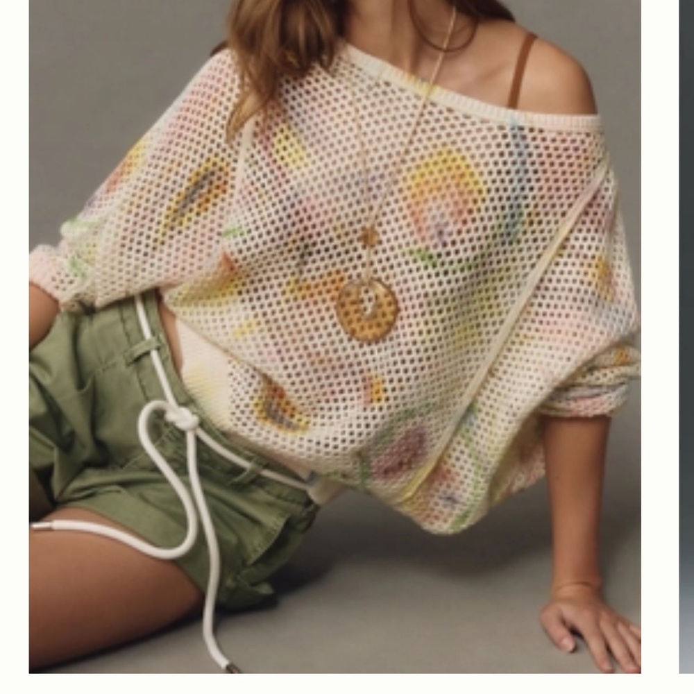 Anthropologie Multicolor Mesh Sweater